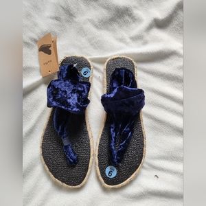 Blue velour sandals by Nalho size 6